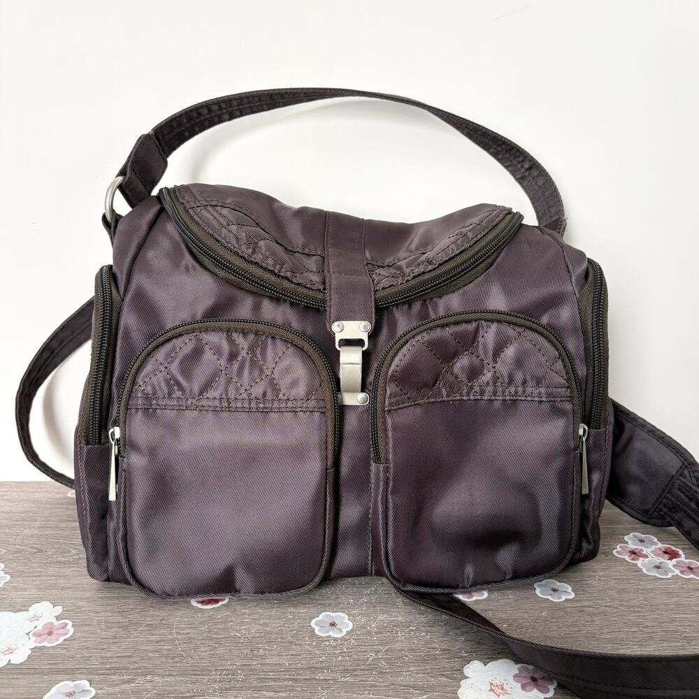 Travelon Grey and Pink Anti Theft Multipocket Handcarry Convertible Travel Bag